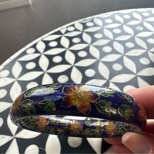 Floral Enamel cloisonné Bangle Bracelet